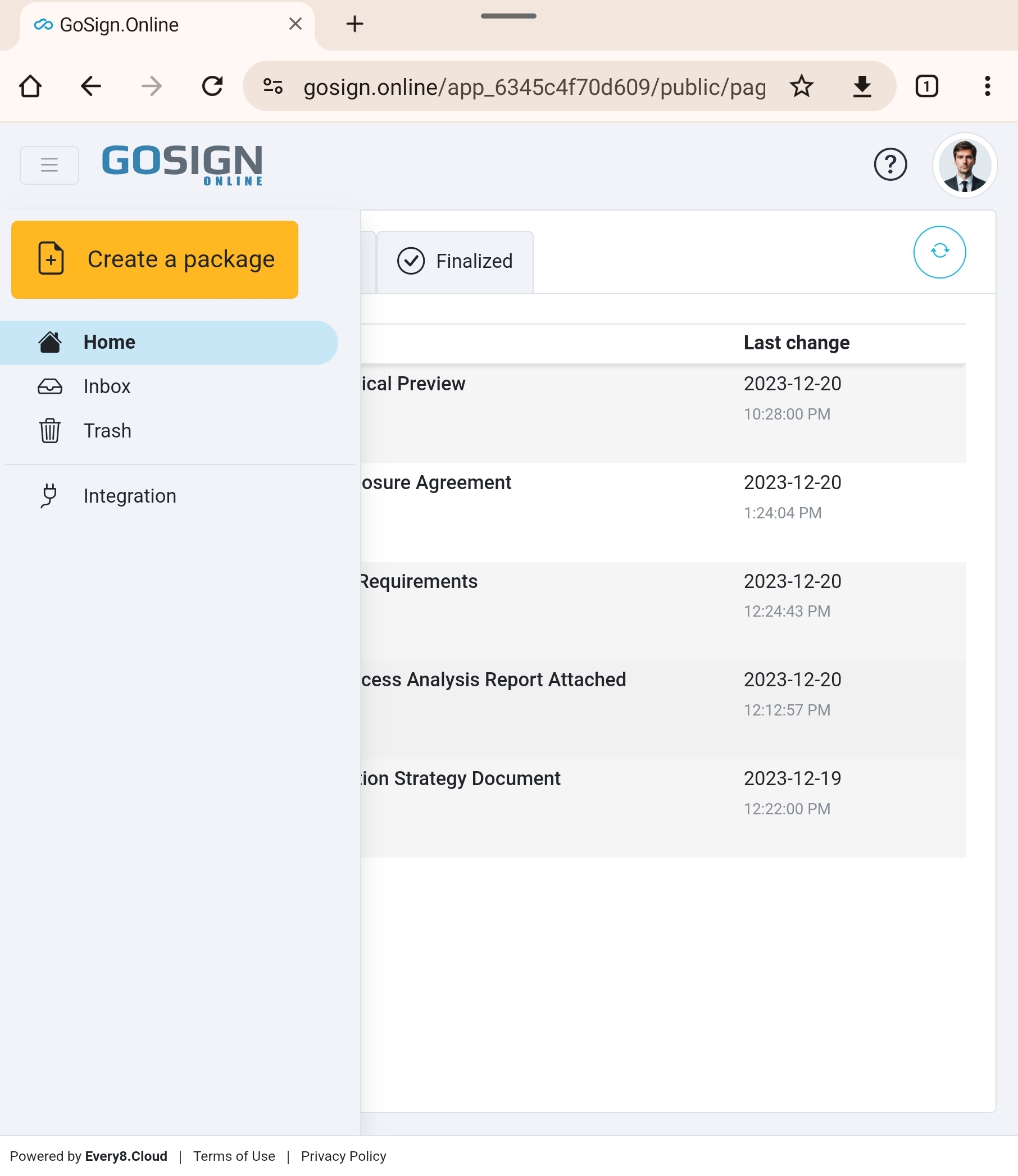 GoSign.Online Mobile Interface Overhaul